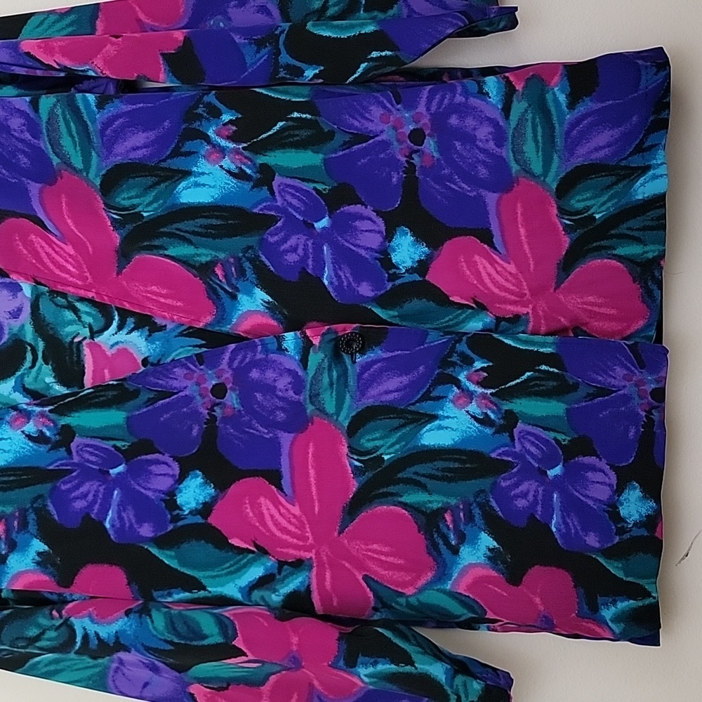 Vintage S.G. Sport Floral Artsy Purple, Pink, Blue, Green & Black Blazer M - Picture 4 of 16